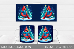 Cardinal Mug Design. Christmas Mug Sublimation Product Image 1