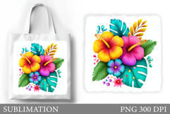 Tropical Flowers Tote Bag. Flowers Sublimation Product Image 1