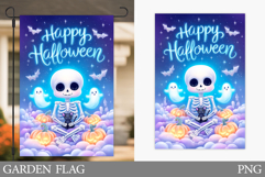 Skeleton Garden Flag Design. Halloween Garden Flag Product Image 1