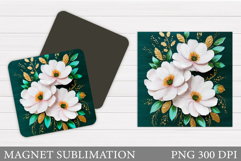 Flowers Magnet Sublimation. Floral Magnet Design Product Image 1