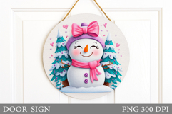 Christmas Snowman Door Sign. Christmas Door Sign Design Product Image 1