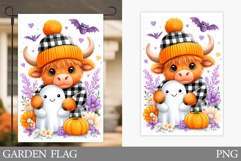 Halloween Cow Garden Flag Design. Halloween Garden Flag Product Image 1