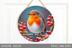 Christmas Bird Door Sign. Christmas Door Sign Sublimation Product Image 1