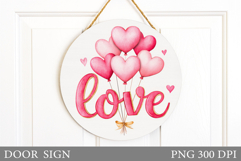 Valentines Door Sign Sublimation. Love Door Sign Design Product Image 1