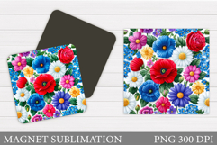 Flowers Magnet Sublimation. Floral Magnet Design Product Image 1