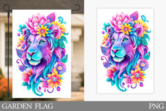 Lion Garden Flag Design. Lion Sublimation Product Image 1