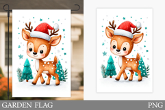 Christmas Deer Garden Flag. Christmas Garden Flag Design Product Image 1