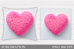 Heart Pillow Design. Valentines Sublimation Product Image 1