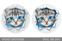 Cute Cat Wind Spinner Design. Cat Sublimation Product Image 1