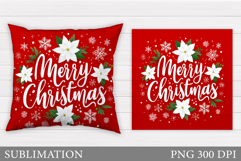 Merry Christmas Pillow Design. Christmas Sublimation Product Image 1