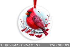 Cardinal Christmas Ornament. Christmas Bird Sublimation Product Image 1