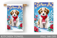Christmas Dog Kitchen Towel. Christmas Kitchen Towel Design Product Image 1