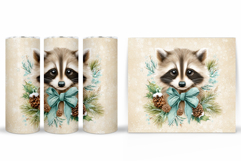 Christmas Raccoon Tumbler. Christmas Tumbler Sublimation Product Image 2