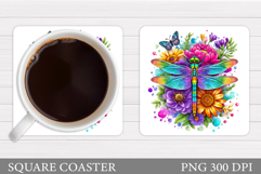 Dragonfly Coaster Design. Dragonfly Sublimation Product Image 1