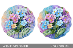 Floral Wind Spinner Sublimation. Flowers Wind Spinner Design Product Image 1