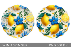 Lemons Wind Spinner Design. Flowers Wind Spinner Sublimation Product Image 1