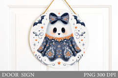 Ghost Door Sign Design. Halloween Door Sign Sublimation Product Image 1