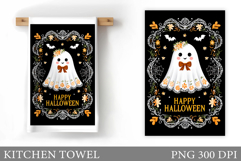 Ghost Kitchen Towel Design. Halloween Pumpkin Towel Product Image 1