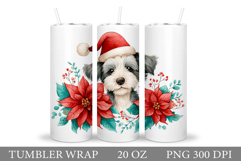 Christmas Dog Tumbler Design. Christmas Tumbler Sublimation Product Image 1