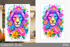Lion Garden Flag Design. Lion Sublimation Product Image 1