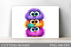 Funny Birds Cutting Board. Cute Birds Sublimation Product Image 1