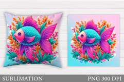 Fish Pillow Sublimation. Fish Sublimation Product Image 1