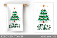 Christmas Tree Kitchen Towel. Christmas Deer Kitchen Towel Product Image 1