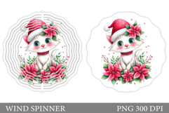Christmas Cat Wind Spinner. Christmas Wind Spinner Design Product Image 1