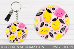 Cute Lemons Keychain. Funny Lemons Keychain Design Product Image 1