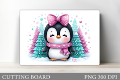 Cute Penguin Cutting Board. Christmas Cutting Board Design Product Image 1
