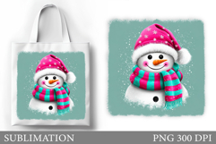 Snowman Tote Bag Sublimation. Christmas Tote Bag Design Product Image 1