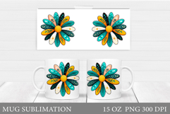 Flower Mug Sublimation. Floral Mug Wrap Design Product Image 1