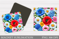 Flowers Magnet Sublimation. Floral Magnet Design Product Image 1