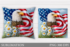 Patriotic Eagle Pillow Design. Patriotic Pillow Sublimation Product Image 1