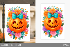 Halloween Pumpkin Garden Flag. Ghost Garden Flag Design Product Image 1