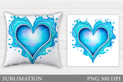 Heart Pillow Design. Valentines Pillow Sublimation Product Image 1