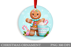 Gingerbread Christmas Ornament. Cute Raccoon Sublimation Product Image 1