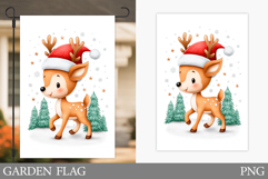 Christmas Deer Garden Flag. Christmas Garden Flag Design Product Image 1