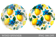 Lemons Wind Spinner Design. Flowers Wind Spinner Sublimation Product Image 1