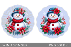 Cute Snowman Wind Spinner. Christmas Wind Spinner Design Product Image 1