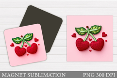 Cherry Magnet Design. Berries Magnet Sublimation Product Image 1