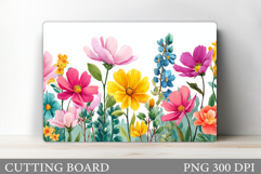 Flowers Cutting Board Sublimation. Wildflowers Cutting Board Product Image 1