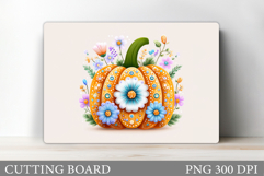Fall Pumpkin Cutting Board. Fall Kitchen Cutting Board Product Image 1