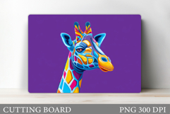 Giraffe Cutting Board Design. Cute Giraffe Sublimation Product Image 1