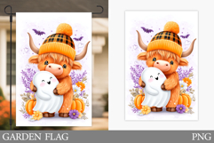 Halloween Cow Garden Flag Design. Halloween Garden Flag Product Image 1