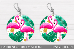 Flamingo Earring Design. Flamingo Sublimation Product Image 1