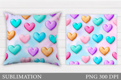 Hearts Pillow Design. Valentines Pillow Sublimation Product Image 1