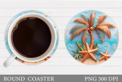 Palm Tree Coaster Design. Sea Coaster Sublimation Product Image 1