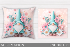 Cute Gnome Pillow Design. Gnome Sublimation Product Image 1