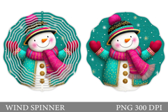 Cute Snowman Wind Spinner. Christmas Wind Spinner Design Product Image 1
